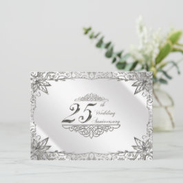 銀の華やぎ 25周年記念結婚式招待状 招待状