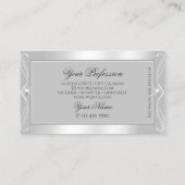 銀の華美ライトグレー輝く宝石の装飾品 名刺 (裏面)