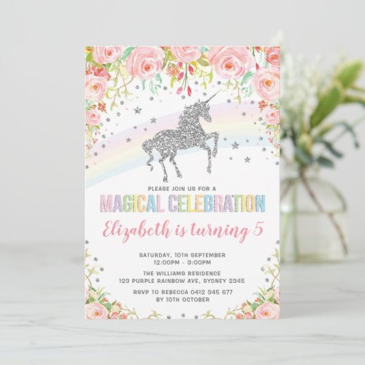 銀の虹の一角獣誕生パーティー 招待状 (スタンド正面)