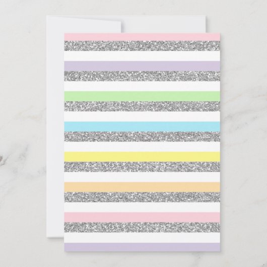 銀の虹の一角獣誕生パーティー 招待状 (裏面)