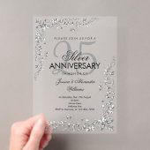 銀の装飾 25周年 結婚記念日 アクリル招待状 (インサイチュ (ポータブル))