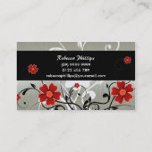 銀の赤い花そしてシルエット 名刺 (裏面)