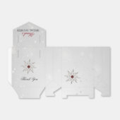 銀の赤い雪の結晶ブライダルシャワーの箱 フェイバーボックス (折り畳みなし)