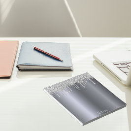 銀の輝きが名前を滴らせる ノートパッド