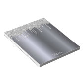 銀の輝きが滴る名前 ノートパッド (アングル)