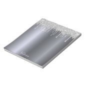 銀の輝きが滴る名前 ノートパッド (回転)