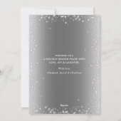 銀の輝エレガントく雪の写真のクリスマスカード シーズンカード (裏面)