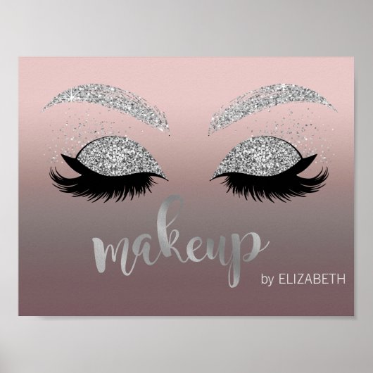 銀の輝モダンきの点滅、メイクアップアーティスト ポスター (正面)