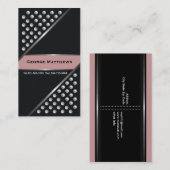 銀の金属は黒いダストピンクを詰める 名刺 (正面/裏面)