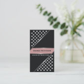 銀の金属は黒いダストピンクを詰める 名刺 (スタンド正面)