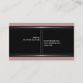 銀の金属は黒いダストピンクを詰める 名刺 (裏面)