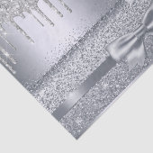 銀の金属グリッターが弓を乾エレガントかす 薄葉紙 (詳細)
