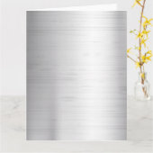 銀の金属テクスチャ カード (黄色い花)