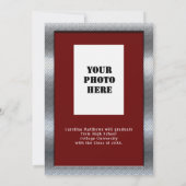 銀の金属フレーム・マルーン・ディナー卒業 招待状 (裏面)