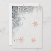 銀の雪の結晶と松ぼっくり クリスマスパーティー 招待状 (裏面)
