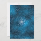 銀の雪の結晶 ラスティック ネイビーブルー 冬のウェディング 招待状 (裏面)