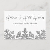 銀の雪の花 結婚式前夜のパーティー アドバイスカード (裏面)
