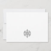 銀の雪の花 結婚式 ウインター サンキューカード (裏面)