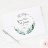 銀の雪片の森ハンドサンティザーズのラベル ラウンドシール (封筒)