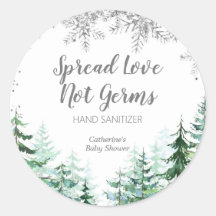 銀の雪片の森ハンドサンティザーズのラベル