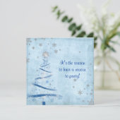 銀の雪片を持つクリスマスパーティー 招待状 (スタンド正面)