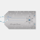 銀の雪片クリスタル銀結婚真珠 ギフトタグ (裏面横)