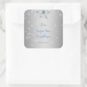 銀の雪片クリスタル銀結婚真珠 スクエアシール (バッグ)