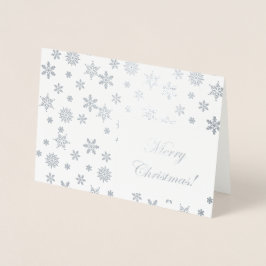 銀の雪片メリークリスマス！ 箔カード