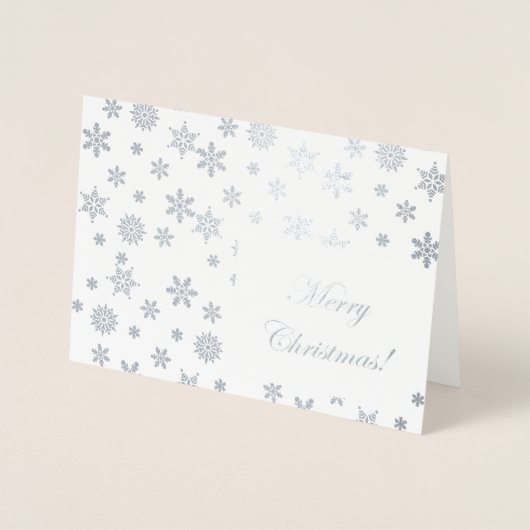 銀の雪片メリークリスマス！ 箔カード (正面)