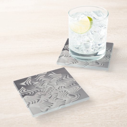 銀の雪片 ガラスコースター (アングル)