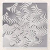 銀の雪片 ガラスコースター (正面)