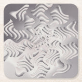 銀の雪片 スクエアペーパーコースター (正面)