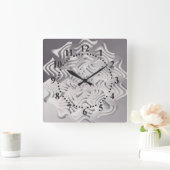 銀の雪片 スクエア壁時計 (ホーム)