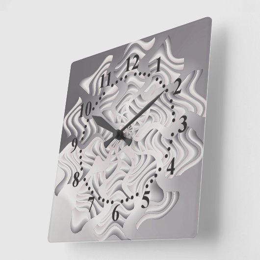 銀の雪片 スクエア壁時計 (傾斜)
