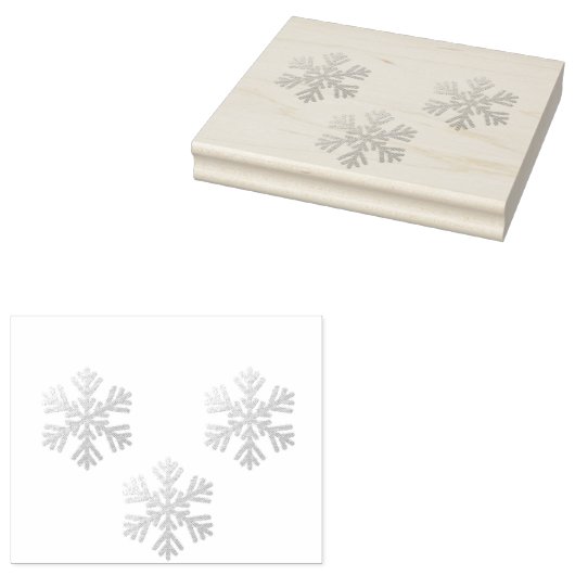 銀の雪片 ラバースタンプ (押印)