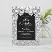 銀の風船Any Age Birthday Party 招待状 (スタンド正面)