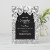 銀の風船Any Age Birthday Party 招待状 (スタンド正面)