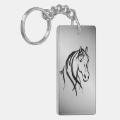 銀の馬の頭 キーホルダー (正面左)