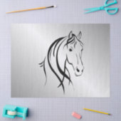 銀の馬の頭 薄葉紙 (クラフト)