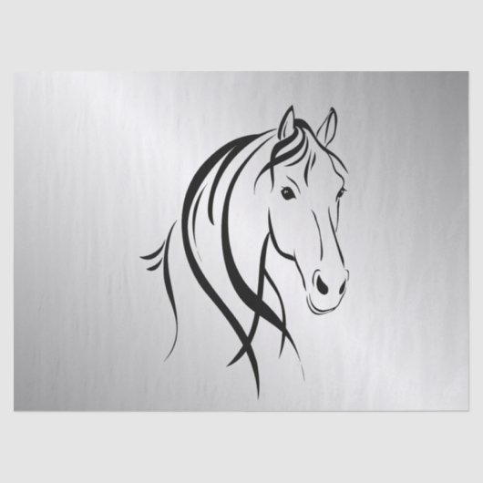 銀の馬の頭 薄葉紙 (正面)