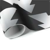 銀の黒いクリスマスツリー ラッピングペーパー (ロールコーナー)