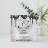 銀の黒いダイヤモンドきらめく灯豪華な輝き 招待状 (スタンド正面)