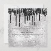 銀の黒いダイヤモンドきらめく灯豪華な輝き 招待状 (裏面)