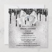 銀の黒いダイヤモンドきらめく灯豪華な輝き 招待状 (正面)