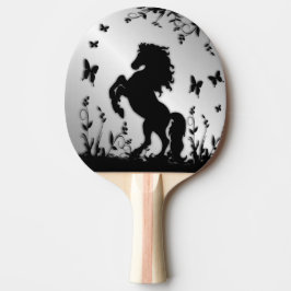 銀の黒い種馬/馬の養育 卓球ラケット