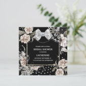 銀の黒のみすぼらしいシックバラパリシックボウ 招待状 (スタンド正面)