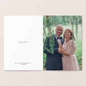 銀の25周年結婚記念日カップルの写真 箔カード (内部)