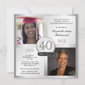 銀の40歳の誕生日招待状の時と今の写真 招待状 (正面)