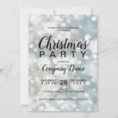 銀の《写真》ぼけ味の雪エレガントの降るクリ企業のスマス 招待状 (正面)