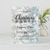 銀の《写真》ぼけ味の雪エレガントの降るクリ企業のスマス 招待状 (スタンド正面)